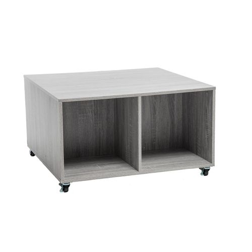 Table Basse À Roulettes Mix - H. 65,3 Cm - Gris