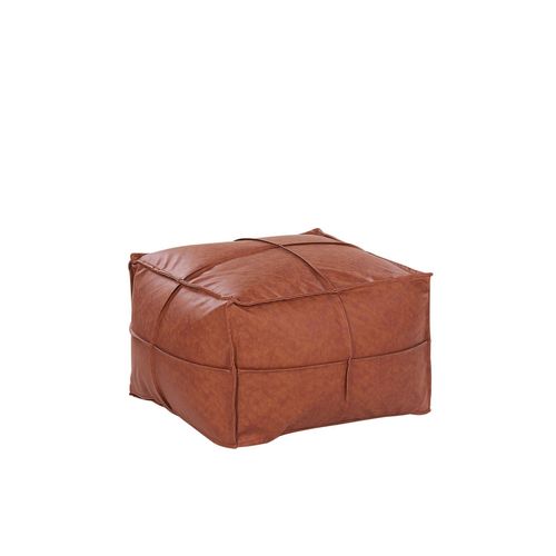 Pouf En Cuir Pu Marron 60 X 45 Cm Bori