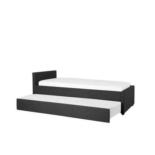 Lit Gigogne En Tissu Gris Foncé 90 X 200 Cm Marmande