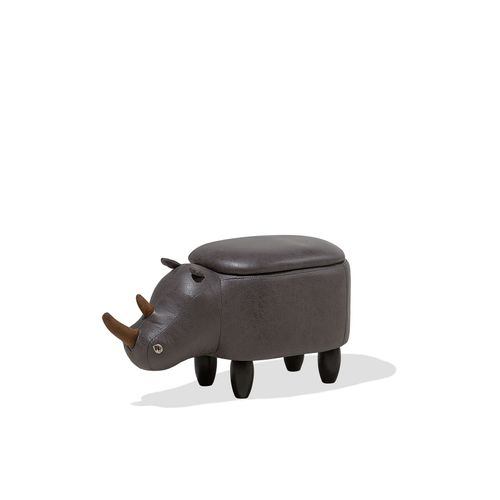Tabouret Enfant En Cuir Pu Gris Foncé Rhino