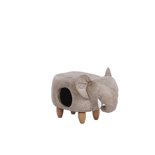 Tabouret Pour Enfant En Cuir Pu Gris Clair Jumbo