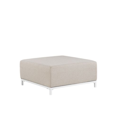 Pouf Ottoman De Jardin En Tissu Beige / Pieds Blancs Rovigo