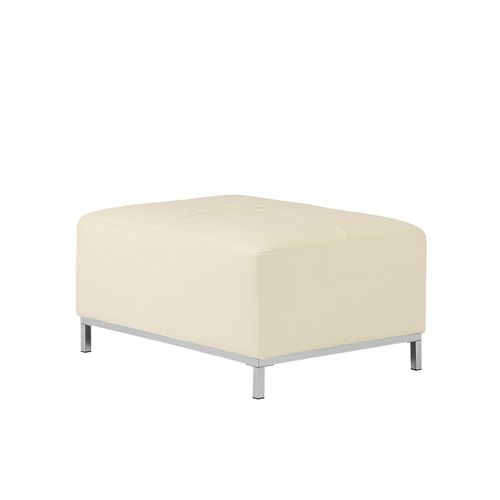 Pouf En Cuir Beige Oslo