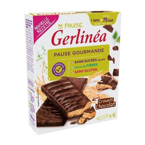 GERLINEA - 6 Barres chocolatées sans sucres ajoutés 102 g