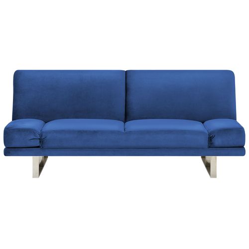 Canapé Convertible 2 Places En Velours Bleu Marine York