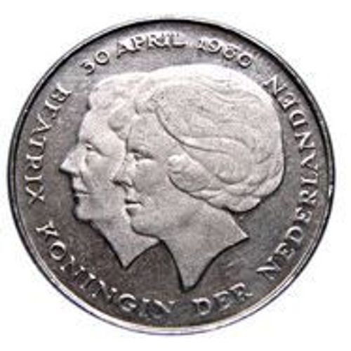 Pièce 1 Gulden Pays-Bas - 1980 Couronnement De La Reine Beatrix