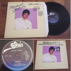 Disque Maxi 45t 12" Vinyle De Michael Jackson " Thriller " 3 Titres De 1983 Dont Version Longue