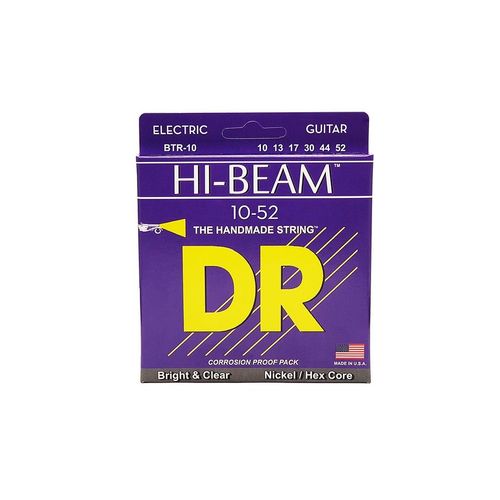 Dr Btr-10 - Hi-Beam - Nickel Plated, Jeu Guitare Électrique, Medium À Heavy 10-52