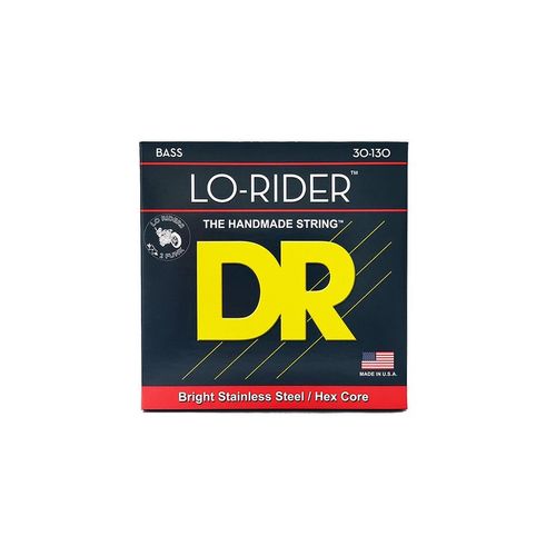 Dr Mh6-130 - Lo-Rider - Stainless Steel, Jeu Guitare Basse, 6 Cordes Medium À Heavy 30-130