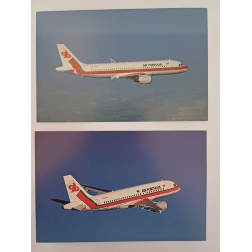 Lot De Deux Carte Postales De Collection Compagnie Aérienne Tap Air Portugal.
