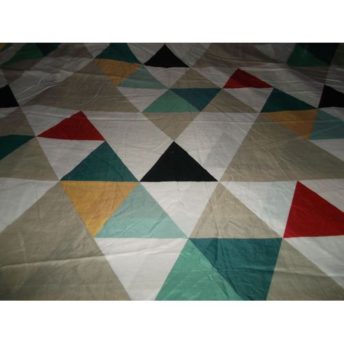Parure Housse De Couette + 2 Taies Multicolore Géométriques Tbe