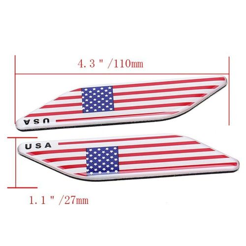 2 Pièces/Paire 3d Métal Drapeau Américain Voiture Emblème Badge Autocollant Pour Mercedes Bmw Mustang Ranger Lifan Chevrolet Nissan Mazda