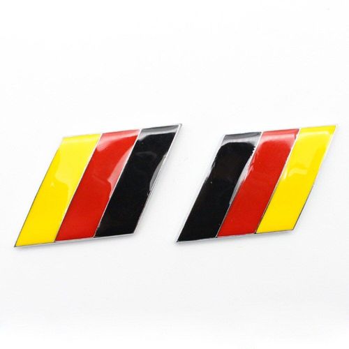 2 Pièces/Paire 3d Métal Drapeau Allemand Carrosserie Côté Garde-Boue Arrière Coffre Emblème Badge Pour Volkswagen Audi Bmw Mercedes Benz Porsche