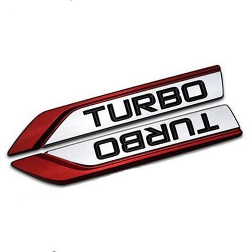 Red1 Paire 3d Métal Turbo Voiture Autocollant Emblème Badge Pour Jeep Bmw Ford Lifan Nissan Mazda Audi Vw Honda Voiture Lada Chevrolet