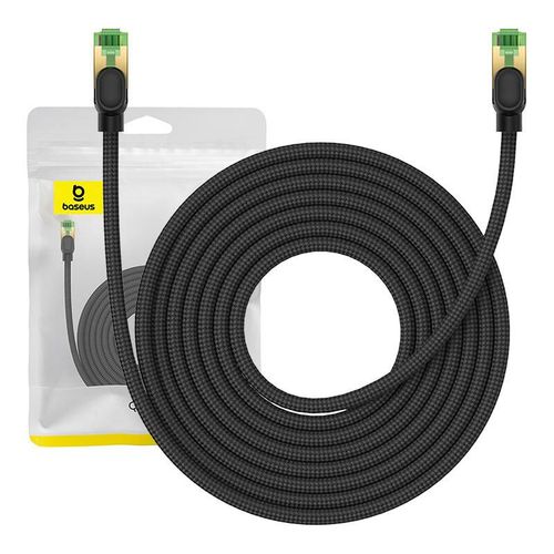 Braided Network Cable Cat.8 Baseus Ethernet Rj45, 40gbps, 8m (black)