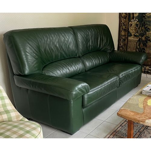Vends Canapé Cuir Vert Foncé Roche Bobois