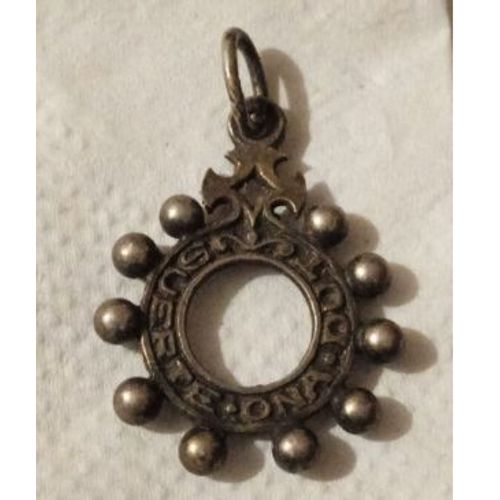 Bijou Ancien - Pendentif - Dizainier Basque - " Suerte Ona Dut "