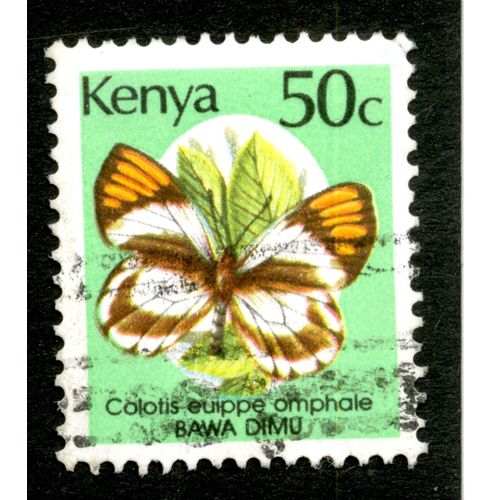 Timbre Oblitéré Kenya, Colotis Euippe Omphale, Bawa Dimu, 50 C