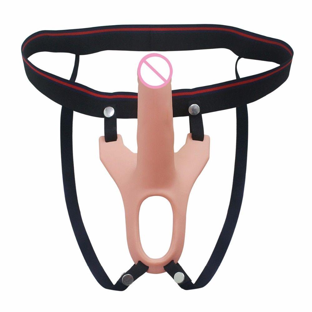 Sangle sur gode silicone creux gode manchon de pénis jouets sexuels  lesbiennes pour femmes hommes gay bretelles strapon doux god | Rakuten