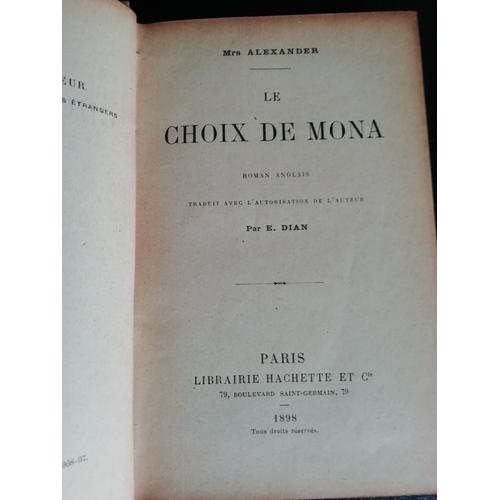 Le Choix De Mona Mrs Alexander 1898