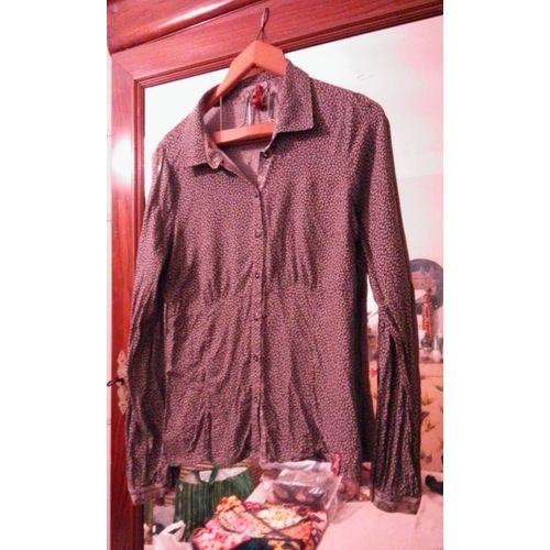 Chemise Noire Motifs Blancs 40 L Terre De Marins.
