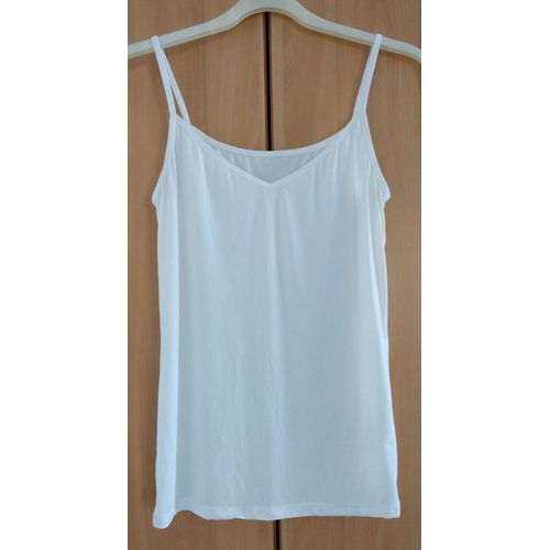 Top Blanc. Caraco. Col V. Airism. Uniqlo. Taille 38