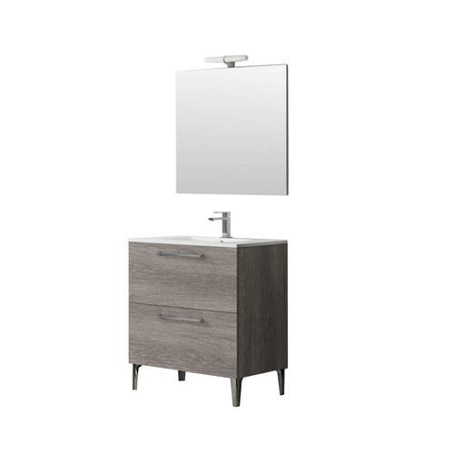 Ensemble De Salle De Bain Deko 80 Cm Bois Foncé