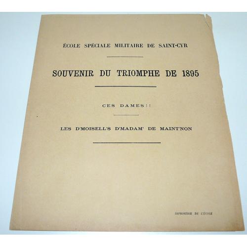 École Spéciale Militaire De Saint-Cyr, Souvenir Du Triomphe De 1895