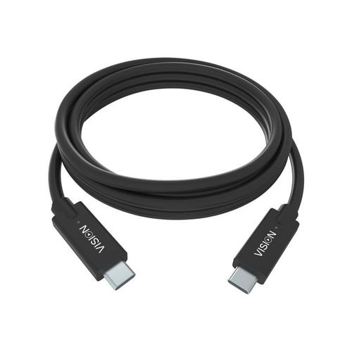 Vision - Câble USB - 24 pin USB-C (M) pour 24 pin USB-C (M) - Thunderbolt 3 / USB 3.0 / USB 3.1 Gen 1 - 3 A - 2 m - noir