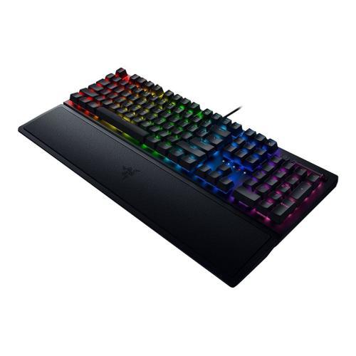 Razer BlackWidow V3 - Clavier - avec molette de défilement - rétro-éclairé - USB - AZERTY - Français - commutateur : Razer Green - noir