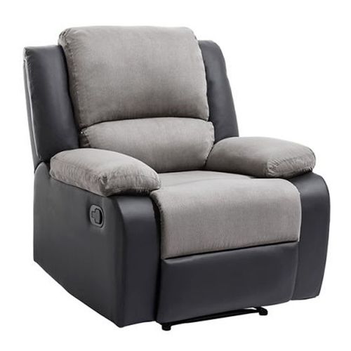 Paris Prix - Fauteuil De Relaxation Microfibre "Polo" 96cm Gris & Noir