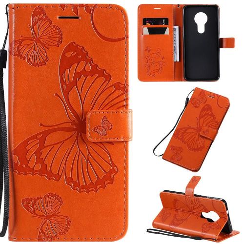 Flip Étui Pour Nokia 7.2 Cuir Pu Couverture Antichoc Flip Kickband Avec Support De Fente Pour Carte Couverture Magnétique - Couleur Orange