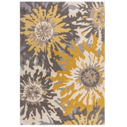 Tapis De Salon Design Bloom 120x170 Cm Jaune Moutarde - Novatrend