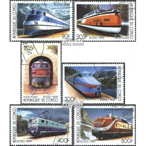 Congo (Brazzaville) 1684-1689 Oblitéré 1999 Locomotives Dehors Tous Monde