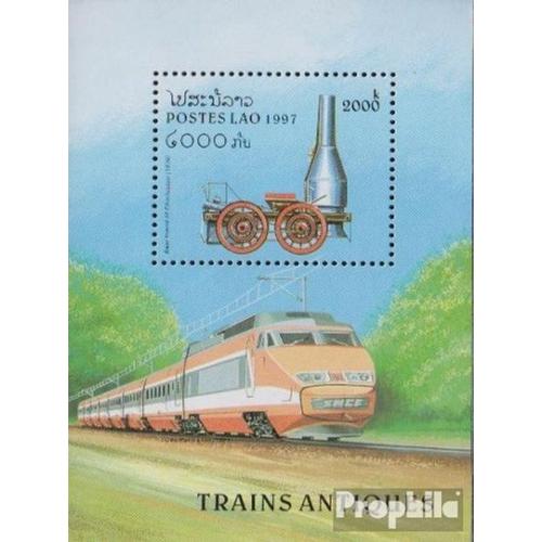 Laos Bloc 159 (Complète Edition) Neuf Avec Gomme Originale 1997 Locomotives À Vapeur