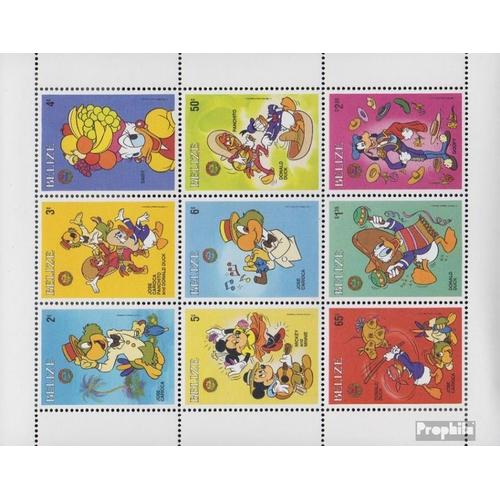 Belize 934-942 Feuille Miniature (Complète Edition) Neuf Avec Gomme Originale 1986 Walt-Disney-Personnages