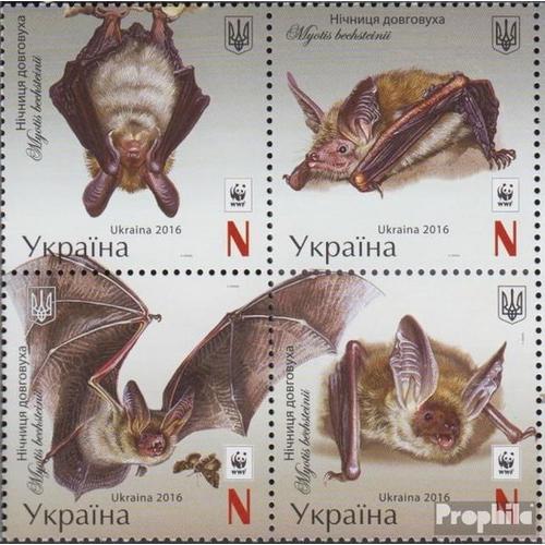 Ukraine 1593a-1596a Bloc De Quatre (Complète Edition) Neuf Avec Gomme Originale 2016 Conservation Bechsteinfledermaus