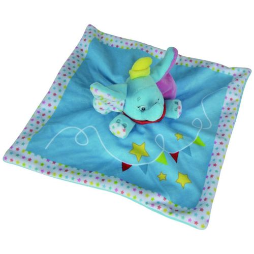 Doudou Elephant Dumbo Disney Baby Nicotoy Bleu Turquoise Blanc Cirque Etoiles Fanions Jouet Bebe Peluche Comforter Circus Baby