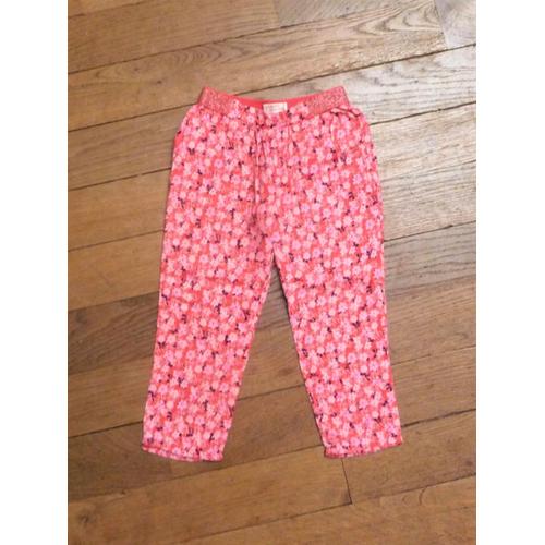 Pantalon Léger Rose Fleuri Avec 2 Poches- Taille 2 Ans- Du Pareil Au Même