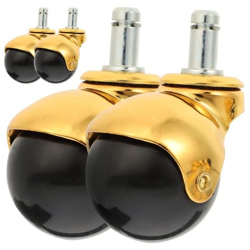 d'or 4 Pièces Roulettes Pivotantes Dorées Marcheur D'activité Roulettes De Chaise Roues De Chaise Chariots Roulettes Trotteur Pour Bébé Poulie En Boîte Roue De Meuble Faire Tourner Pp