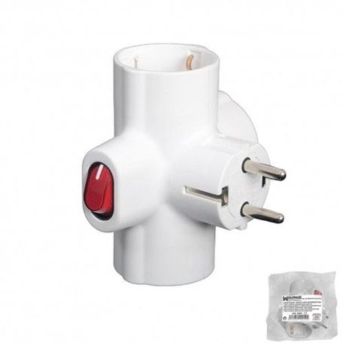 Adaptateur / Ladron Triple Schuko 16 A 250v avec interrupteur