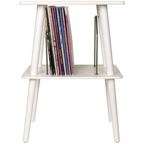 Crosley Manchester table pour platine vinyle et 50 disques vinyles (blanc)