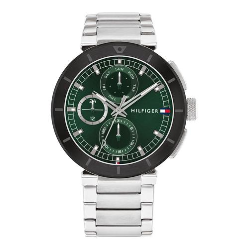 Montre Tommy Hilfiger Lunette Noire Cadran Vert