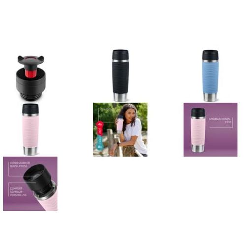 Travel Mug Waves Grande Thermobecher (schwarz/edelstahl, 0,5 Liter)
