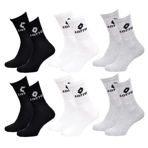 Chaussettes Homme Lotto Modèle Tennis -Assortiment Modèles Photos Selon Arrivages- Pack De 6 Paires Tennis Multicolore