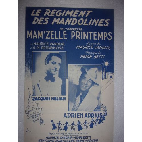 Partition Jacques Helian "Mam'zelle Printemps"
