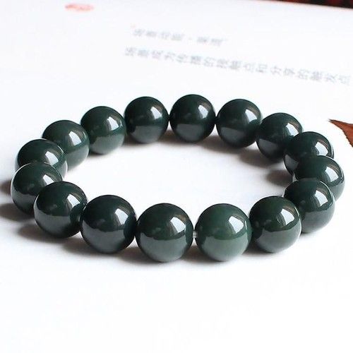 Bracelet De Perles De Bouddha En Jade Pour Hommes, Bijou En Pierre De Jade Vert, Élastique, Naturel, Xinjiang Hetian