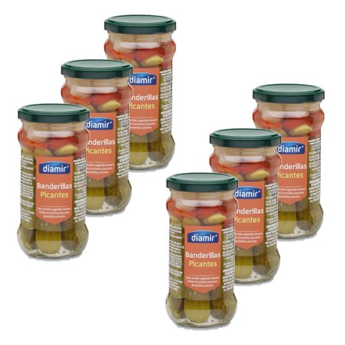 Lot 6x Banderilla / Brochette Piquante - Bocal 295g