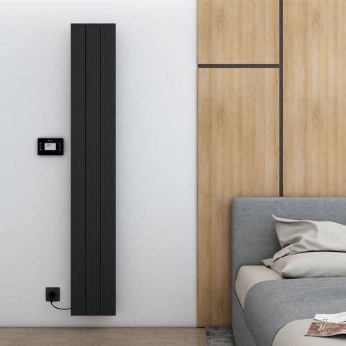 Carisa Boreas M Radiateur Électrique Vertical -Éco-énergétique, Design Moderne, Noir, 180 x 27,5 cm