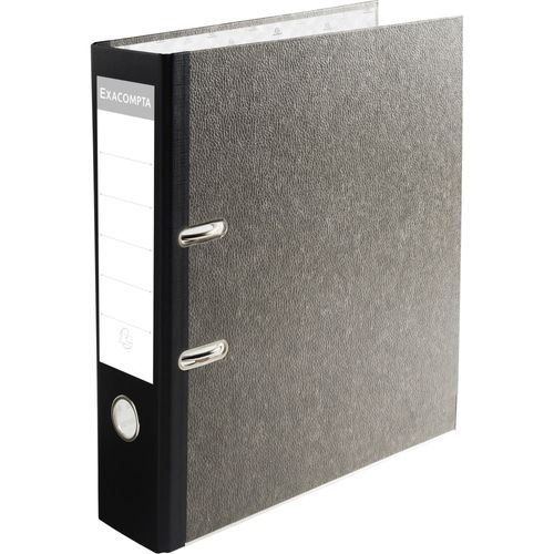 Classeurs À Levier Avec Mécanique Prem'touch - Papier Marbré Gris - Dos De 80 Mm - A4 Maxi. - Gris-Dos Noir